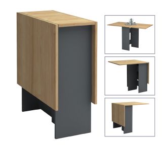 Τραπέζι Pepe Megapap επεκτεινόμενο χρώμα ανθρακί - φυσικό οξιάς 28(56+56)x77x75εκ. |  Τραπέζια στο espiti