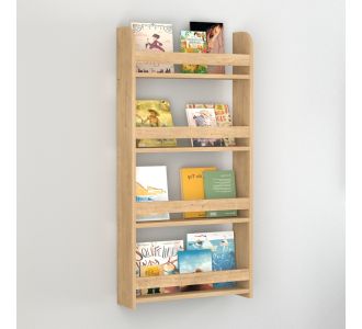 Επιτοίχια βιβλιοθήκη - ραφιέρα Montessori Megapap χρώμα sapphire oak 60x15x120εκ. |  Παιδικά έπιπλα στο espiti