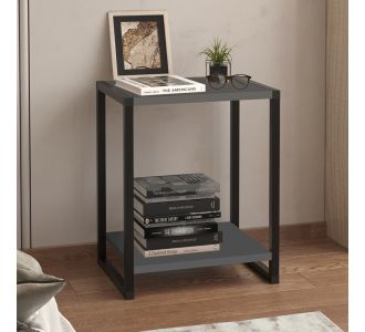 Κομοδίνο Gina Megapap χρώμα ανθρακί - μαύρο 39x30x48εκ. |  Κομοδίνα στο espiti