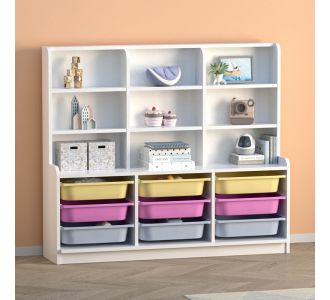 Βιβλιοθήκη Obia Megapap με 9 συρτάρια χρώμα λευκό 132,6x30x115εκ. |  Παιδικά έπιπλα στο espiti