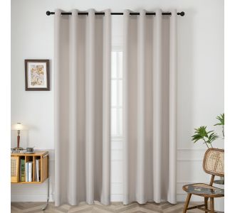 Beauty Home Κουρτίνα μεσαίας σκίασης με 8 μεταλλικούς κρίκους Effect Art 8443 140x270 Εκρού       |  Ετοιμες κουρτίνες με σχέδιο στο espiti
