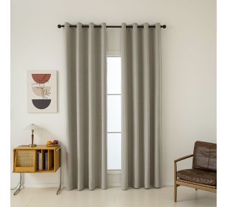 Beauty Home Κουρτίνα Full Blackout σκίασης με 8 κρίκους Total Art 8446 140x270 Άμμου       |  Ετοιμες κουρτίνες με σχέδιο στο espiti