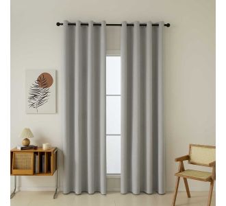 Beauty Home Ύφασμα κουρτίνας με το μέτρο Full Blackout σκίασης Total Art 8446 Φ280 Ασημί       |  Ετοιμες κουρτίνες με σχέδιο στο espiti