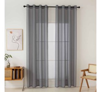 Beauty Home Ύφασμα κουρτίνας με το μέτρο γάζα Sharp Art 8448 Φ300 Άνθρακί       |  Ετοιμες κουρτίνες με σχέδιο στο espiti