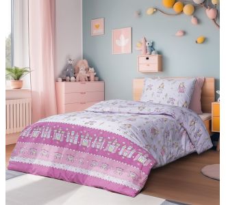 Beauty Home Σετ παπλωματοθήκη μονή Mirabelle Art 6233 160x240 Λιλά       |  Παπλωματοθήκες Παιδικές στο espiti