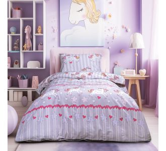 Beauty Home Σετ σεντόνια μονά Myth Art 6236 170x260 Λιλά       |  Σεντόνια Παιδικά στο espiti