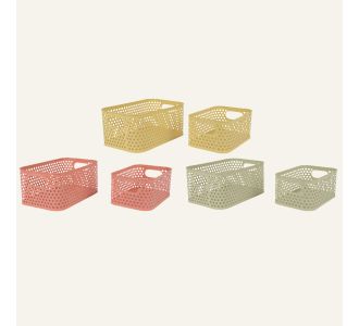 Beauty Home Μεταλλικά Καλάθια 29,5 x 19,8 x 13 cm , 24,8 x 16,3 x 11 cm ΣΕΤ 2 ΤΜΧ  Κίτρινο     |  Διακοσμητκά στο espiti