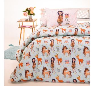 ΠΑΠΛΩΜΑΤΟΘΗΚΗ ΜΟΝΗ INDIAN GIRL LIGHT BLUE KIDS LINE ΠΑΠΛΩΜΑΤΟΘΗΚΗ ΜΟΝΗ 160X245 MELINEN |  Παπλωματοθήκες Παιδικές στο espiti