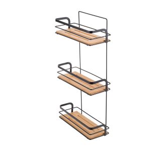 ESTIA ΕΤΑΖΕΡΑ BAMBOO ESSENTIALS ΜΕΤΑΛΛΙΚΗ ΙΣΙΑ 3 ΘΕΣΕΩΝ 25.5x10.5x49cm ΜΑΥΡΗ - 02-12779 Estia |  Σετ Μπάνιου στο espiti
