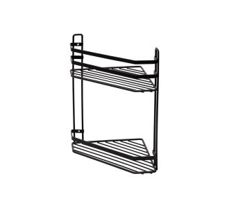 ESTIA ΕΤΑΖΕΡΑ ELEGANT ΜΕΤΑΛΛΙΚΗ ΓΩΝΙΑΚΗ 2 ΘΕΣΕΩΝ 32x28x18cm ΜΑΥΡΗ - 02-6471 Estia |  Σετ Μπάνιου στο espiti