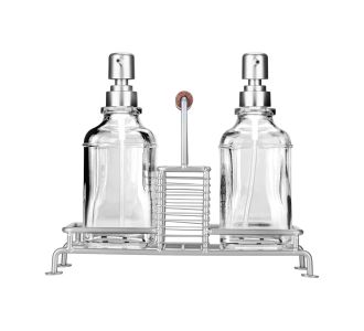 ESTIA ΔΟΧΕΙΑ ΥΓΡΟΥ ΠΙΑΤΩΝ ALLURE 2x300ml ΜΕ ΜΕΤΑΛΛΙΚΗ ΒΑΣΗ & ΘΗΚΗ ΓΙΑ ΣΦΟΥΓΓΑΡΙ ΑΣΗΜΙ - 01-26233 Estia |  Εργαλεία Κουζίνας - Αξεσουάρ στο espiti