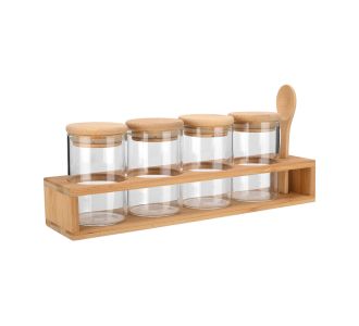 ESTIA ΔΟΧΕΙΑ ΜΠΑΧΑΡΙΚΩΝ ΓΥΑΛΙΝΑ ΣΕΤ 5 ΤΕΜ 27x6.5x12.5cm ΜΕ ΒΑΣΗ BAMBOO ΚΑΙ ΚΟΥΤΑΛΙ - 01-28206 Estia |  Εργαλεία Κουζίνας - Αξεσουάρ στο espiti