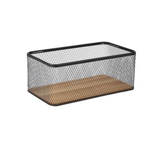 ESTIA ΚΑΛΑΘΙ ΑΠΟΘΗΚΕΥΣΗΣ & ΟΡΓΑΝΩΣΗΣ WIRED ΜΕΤΑΛΛΙΚΟ 30.5x16.5x12.5cm ΜΑΥΡΟ ΜΕ ΒΑΣΗ ΑΚΑΚΙΑΣ - 02-27681 Estia |  Εργαλεία Κουζίνας - Αξεσουάρ στο espiti
