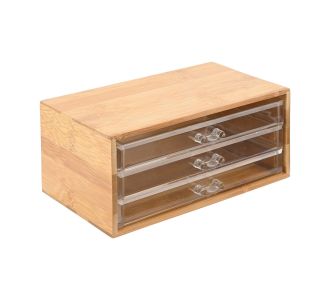 ESTIA ΚΟΣΜΗΜΑΤΟΘΗΚΗ BAMBOO ESSENTIALS 24.5x11x14cm ΜΕ 3 ΣΥΡΤΑΡΑΚΙΑ - 02-17699 Estia |  Αξεσουάρ Μπάνιου - διάφορα στο espiti