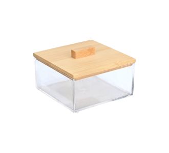 ESTIA ΚΟΥΤΙ ΑΠΟΘΗΚΕΥΣΗΣ & ΟΡΓΑΝΩΣΗΣ BAMBOO ESSENTIALS ΤΕΤΡΑΓΩΝΟ  9x9x6cm ΜΕ ΚΑΠΑΚΙ - 02-17675 Estia |  Αξεσουάρ Μπάνιου - διάφορα στο espiti