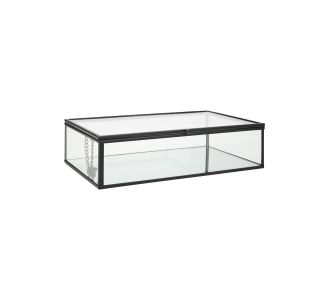 ESTIA ΚΟΥΤΙ ΟΡΓΑΝΩΣΗΣ ΓΥΑΛΙΝΟ ΜΕ ΚΑΘΡΕΠΤΗ & ΜΑΥΡΟ ΜΕΤΑΛΛΙΚΟ ΠΛΑΙΣΙΟ 24x14x6cm - 02-28176 Estia |  Αξεσουάρ Μπάνιου - διάφορα στο espiti