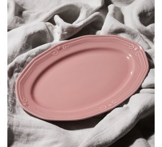ESTIA ΠΙΑΤΕΛΑ ΟΒΑΛ ATHÉNÉE ΠΟΡΣΕΛΑΝΙΝΗ ΑΝΑΓΛΥΦΗ 36cm ROSE - 07-13592 Estia |  Πιάτα-Μπωλ στο espiti