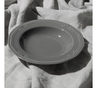 ESTIA ΠΙΑΤΟ ΒΑΘΥ ATHÉNÉE ΠΟΡΣΕΛΑΝΙΝΟ ΑΝΑΓΛΥΦΟ 23cm GREY - 07-13677 Estia |  Πιάτα-Μπωλ στο espiti