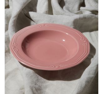 ESTIA ΠΙΑΤΟ ΒΑΘΥ ATHÉNÉE ΠΟΡΣΕΛΑΝΙΝΟ ΑΝΑΓΛΥΦΟ 23cm  ROSE - 07-13561 Estia |  Πιάτα-Μπωλ στο espiti