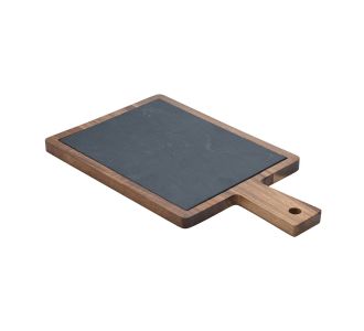 ESTIA ΠΛΑΤΩ ΣΕΡΒΙΡΙΣΜΑΤΟΣ ΣΧΙΣΤΟΛΙΘΟΥ ΜΕ ΞΥΛΙΝΗ ΒΑΣΗ ΑΚΑΚΙΑ 28x17cm - 07-24208 Estia |  Είδη Σερβιρίσματος στο espiti