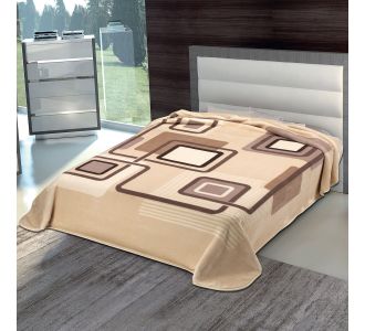 ΚΟΥΒΕΡΤΑ ΙΣΠΑΝΙΑΣ ΥΠΕΡΔΙΠΛΗ 220Χ240 BELPLA STER 271 BEIGE |  Κουβέρτες Βελουτέ Υπέρδιπλες στο espiti