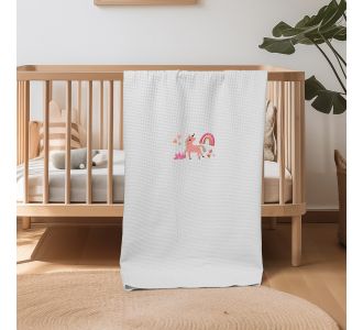 ΚΟΥΒΕΡΤΑ ΠΙΚΕ ΚΟΥΝΙΑΣ 110X140 ADAM HOME UNICORN WHITE |  Βρεφικές Κουβέρτες στο espiti