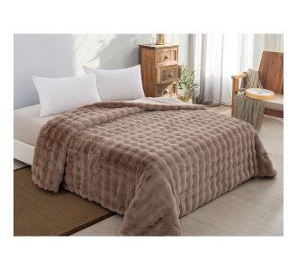 ΚΟΥΒΕΡΤΟΠΑΠΛΩΜΑ ΓΟΥΝΑ/FLANNEL ΥΠΕΡΔΙΠΛΟ 220X240 ADAM HOME TAUPE |  Κουβερτοπαπλώματα  στο espiti