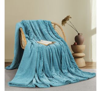 ΚΟΥΒΕΡΤΑ FLEECE/SHERPA 220X240 ADAM HOME (400) AQUA(25) |  Κουβέρτες fleece Υπέρδιπλες στο espiti