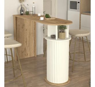 Τραπέζι μπαρ Bohema Megapap χρώμα sepet oak - ivory 150x51,6x101,8εκ. |  Τραπέζια στο espiti