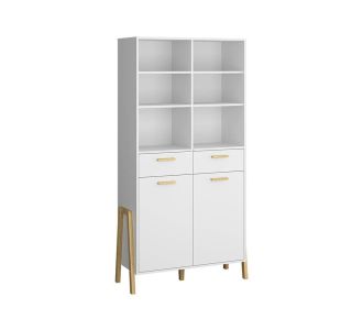 Βιβλιοθήκη Belle Λευκό 102.5x41x197cm AlphaB2B |  Βιβλιοθήκες γραφείου στο espiti
