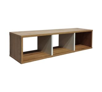 Ραφιέρα τοίχου Flevior pakoworld σε sonoma με λευκή απόχρωση 90x22x25.6εκ |  Ραφιέρες τοίχου στο espiti