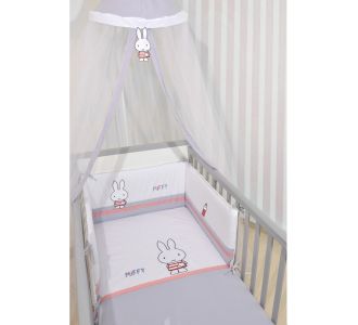 Miffy Des 65 Σετ Προίκας 3 τεμ Μουσελίνα Γκρι |  Βρεφικά Σετ κούνιας στο espiti