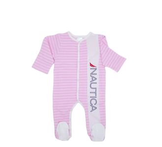 Nautica Des.12 Φορμάκι Interlock Organic Ροζ Ριγέ 68cm 3-6m |  Βρεφικά Ρουχα στο espiti