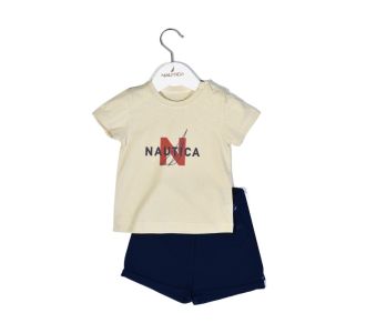 Nautica Des.14 Σετ T-Shirt & Shorts Jersey Beige/Navy 68cm 3-6 μηνών |  Βρεφικά Σετ κούνιας στο espiti