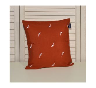 Nautica Des 221 Μαξιλαροθήκη Διακοσμητική Λονέτα Κεντητή Κεραμιδί με Λευκό Κέντημα |  Μαξιλάρια διακοσμητικά στο espiti