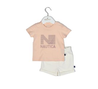 Nautica Des.16 Σετ T-Shirt & Shorts Jersey Salmon/Ecru 68cm 3-6 μηνών |  Βρεφικά Σετ κούνιας στο espiti