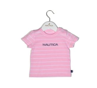 Nautica Des.12 T-Shirt  Jersey Organic Ροζ Ριγέ 80cm 9-12 μηνών |  Βρεφικά Σετ κούνιας στο espiti