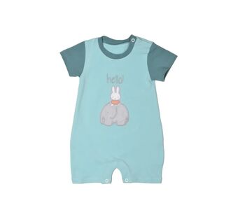 Miffy Des.13 Φορμάκι Καλοκαιρινό Μέντα Ανοιχτό Με Κέντημα 9-12 Mηνών/74 cm |  Βρεφικά Ρουχα στο espiti