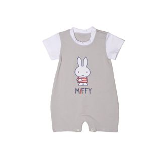 Miffy Des.15 Φορμάκι Καλοκαιρινό Γκρι Με Κέντημα 9-12 Mηνών/74 cm |  Βρεφικά Ρουχα στο espiti