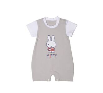 Miffy Des.15 Φορμάκι Καλοκαιρινό Γκρι Με Κέντημα 9-12 Mηνών/74 cm |  Βρεφικά Ρουχα στο espiti