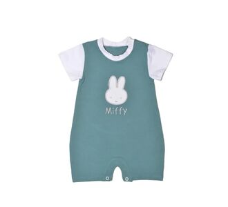 Miffy Des.18 Φορμάκι Καλοκαιρινό Μέντα Σκούρο Με Κέντημα 9-12 Mηνών/74 cm |  Βρεφικά Ρουχα στο espiti