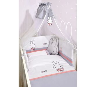 Miffy σετ 9τ Des.65 Προίκα Γκρι με Μεταλλικό Σίδερο Κουνουπιέρας αξίας 23€ |  Βρεφικά Σετ κούνιας στο espiti