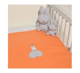 Miffy Des.13 Πικέ κούνιας Πορτοκαλί 100x140 |  Βρεφικές Κουβέρτες στο espiti