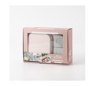 Miniware Des.12 Δοχείο φαγητού Inox Ροζ 15x15cm με 2 αποθηκευτικά δοχεία σιλικόνης |  Βρεφικά Διάφορα στο espiti