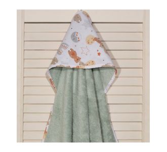 Μπουρνούζι κάπα 75x75 100% βαμβάκι 450 γρμ/τμ Design 413-1 Oliver Baby |  Βρεφικά μπουρνούζια στο espiti