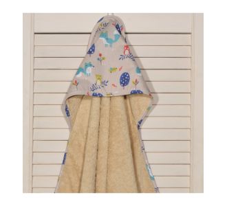 Μπουρνούζι κάπα 75x75 100% βαμβάκι 450 γρμ/τμ Design 186-1 Oliver Baby |  Βρεφικά μπουρνούζια στο espiti