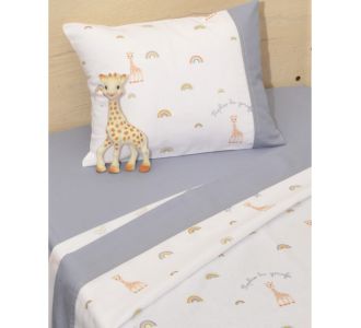Σεντόνια κούνιας 3 τεμ 110x170 100% βαμβάκι κατωσέντονο με λάστιχο Design 501 Sophie La Girafe |  Βρεφικές Πάντες στο espiti