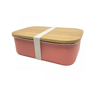 Lunchbox με καπάκι από bamboo 900ml Ροζ |  Βρεφικές Πάντες στο espiti