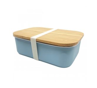 Lunchbox με καπάκι από bamboo 900ml Μπλε |  Βρεφικές Πάντες στο espiti