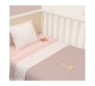Κουβέρτα Πικέ Κούνιας 100x140 Design 502 Sophie La Girafe |  Βρεφικές Πάντες στο espiti